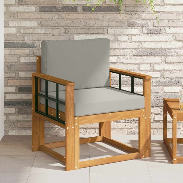 vidaXL Vonkaj&scaron;ia pohovka Mas&iacute;vne ak&aacute;ciov&eacute; drevo a polyester