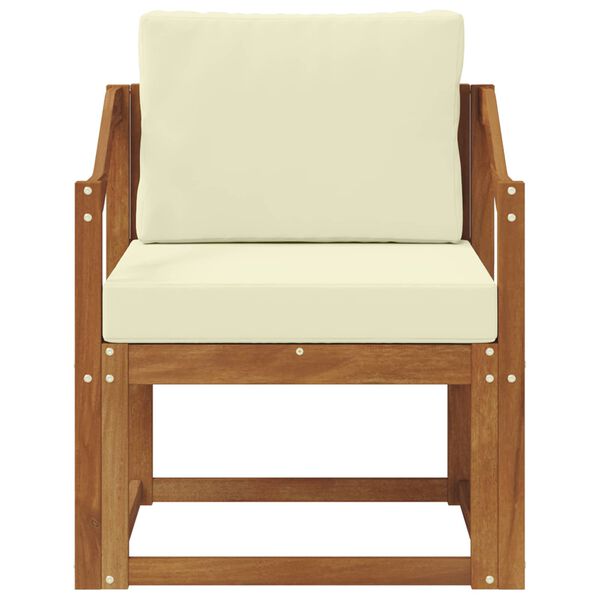 vidaXL Vonkaj&scaron;ia pohovka Mas&iacute;vne ak&aacute;ciov&eacute; drevo a polyester Pr&iacute;rodn&aacute;