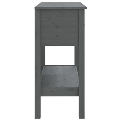 vidaXL Konzolový stolík sivý 75x35x75 cm masívne borovicové drevo