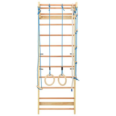 vidaXL Domáca preliezačka s rebríkmi a kruhmi drevená