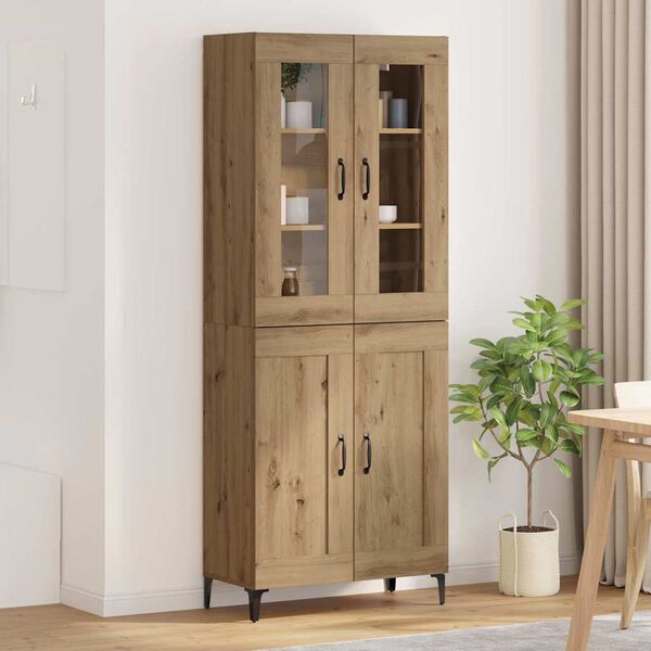 vidaXL Highboard Remeseln&yacute; dub 69,5 x 34 x 180 cm Kompozitn&eacute; drevo