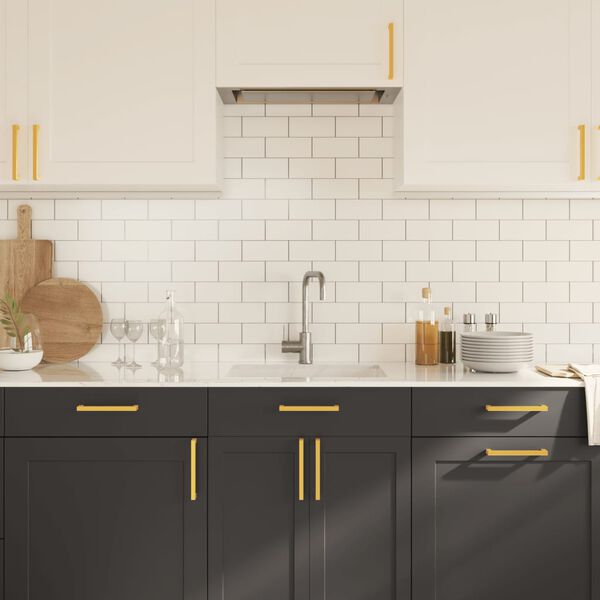 vidaXL Rukov&auml;te na skrinku 10 ks zlat&eacute; 160 mm nehrdzavej&uacute;ca oceľ