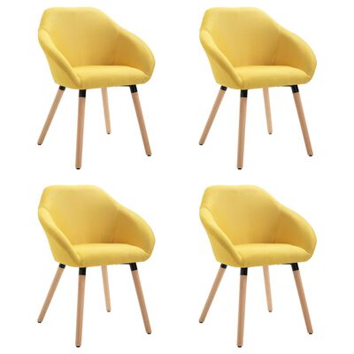 vidaXL Jedálenské stoličky 4 ks žlté látka