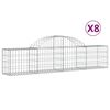 vidaXL Obl&uacute;kov&yacute; gabionov&yacute; k&ocirc;&scaron; 8 ks 200x30x40/60 cm pozinkovan&eacute; železo