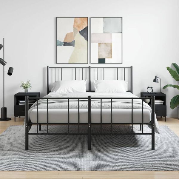 vidaXL Nočn&eacute; stol&iacute;ky 2 ks čierne 40x35x47,5 cm kompozitn&eacute; drevo