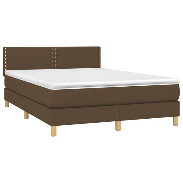 vidaXL Boxspring posteľ s matracom tmavohned&aacute; 140x200 cm l&aacute;tka