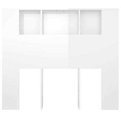 vidaXL Čelo postele so skrinkou lesklé biele 120x18,5x102,5 cm