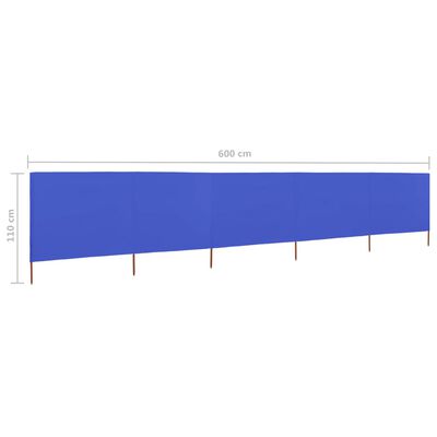 vidaXL 5-panelová zábrana proti vetru látková 600x80 cm azúrovo-modrá