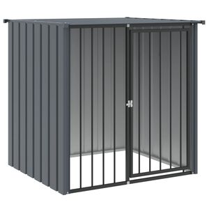 vidaXL B&uacute;da pre psa so strechou čierna 110x103x109 cm pozinkovan&aacute; oceľ