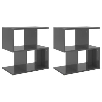 vidaXL Nočné stolíky 2 ks, lesklé sivé 50x30x51,5 cm, kompozitné drevo