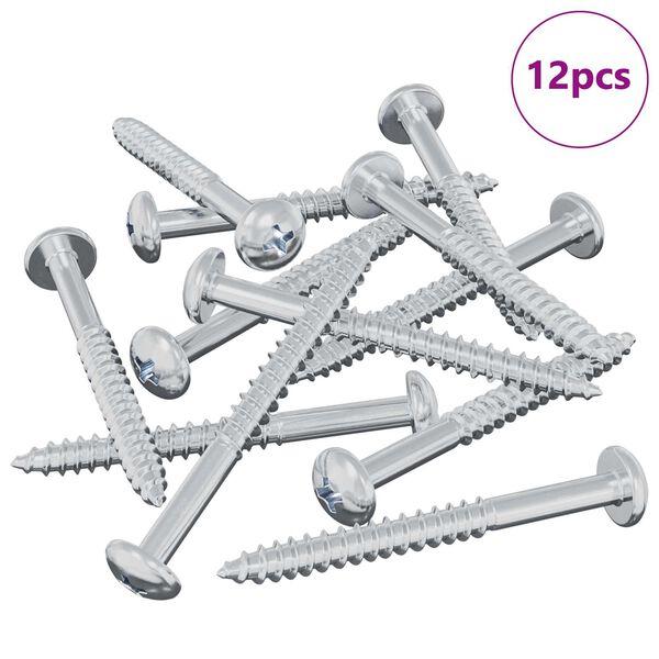 vidaXL Dreven&aacute; skrutka 12 pcs Strieborn&aacute; 9,8 x 53 mm Oceľ