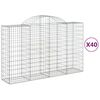vidaXL Obl&uacute;kov&eacute; gabionov&eacute; ko&scaron;e 40 ks 200x50x120/140 cm pozink. železo