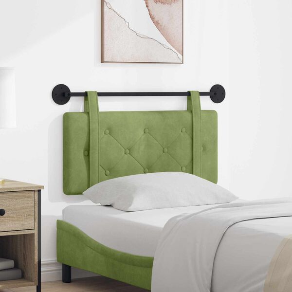 vidaXL Z&aacute;vesn&aacute; Čel&aacute; N&aacute;stenn&yacute; Svetlo zelen&aacute; 100 x 55 x 5 cm Zamat