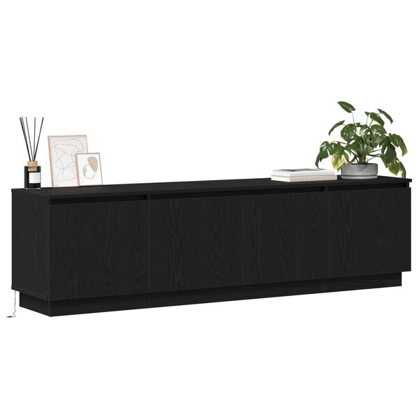 vidaXL TV stol&iacute;k s LED Čierny dub 180 x 38 x 49 cm Kompozitn&eacute; drevo