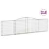 vidaXL Obl&uacute;kov&eacute; gabi&oacute;nov&eacute; ko&scaron;e 15 ks 400x30x100/120cm pozinkov. železo