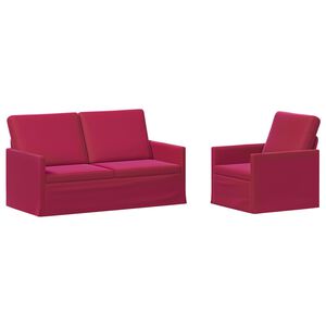 vidaXL Sada pohoviek 2 pcs V&iacute;no červen&eacute; Zamat