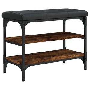 vidaXL Lavička na top&aacute;nky dymov&yacute; dub 62x32x47 cm kompozitn&eacute; drevo