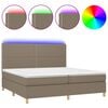 vidaXL Posteľ boxsping s matracom a LED sivohned&aacute; 200x200 cm l&aacute;tka