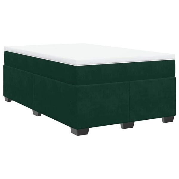 vidaXL Boxspring posteľ s matracom, tmavozelen&aacute; 120x190cm, zamat