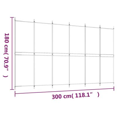 vidaXL 6-panelový paraván hnedá 300x180 cm látka