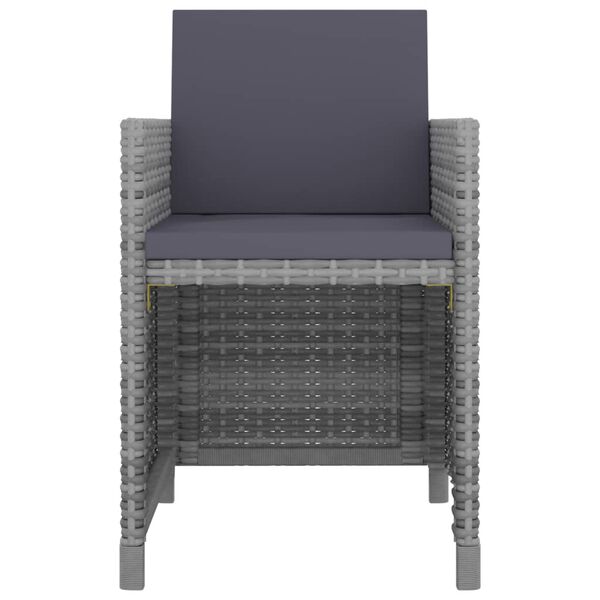 vidaXL 11-dielna vonkajšia jedálenská súprava s vankúšmi sivá polyratanová