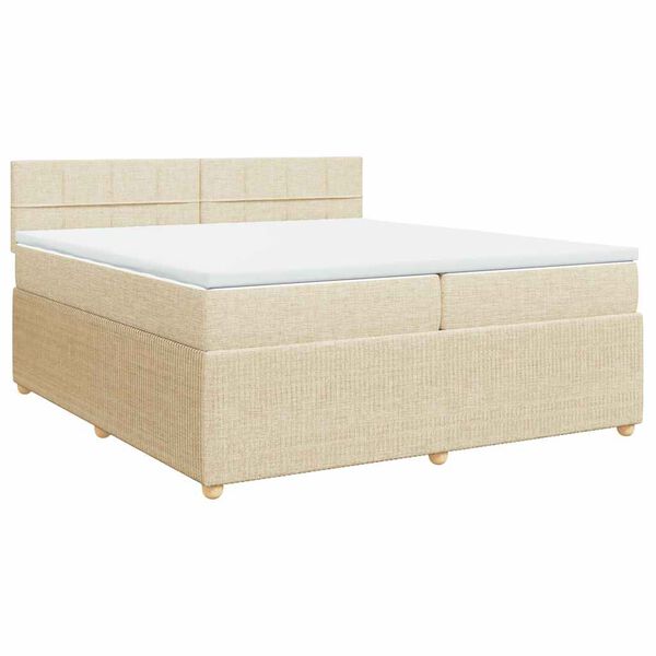 vidaXL Boxspring posteľ s matracom kr&eacute;mov&aacute; 200x200 cm l&aacute;tka