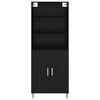 vidaXL Highboard Čierny dub 69,5 x 32,5 x 180 cm Kompozitn&eacute; drevo