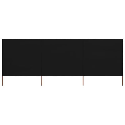 vidaXL 3-panelová zábrana proti vetru látková 400x160 cm čierna