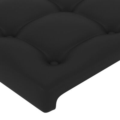 vidaXL Čelo postele so záhybmi čierny 183x16x78/88 cm umelá koža