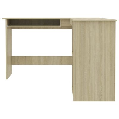 vidaXL Rohový stôl v tvare L, dub sonoma 120x140x75 cm, drevotrieska