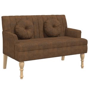 vidaXL Lavička s vank&uacute;&scaron;mi hned&aacute; 113x64,5x75,5 cm umel&aacute; semi&scaron;ov&aacute; koža