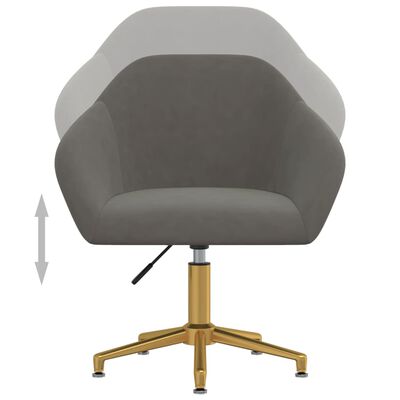 vidaXL Otočná kancelárska stolička tmavosivá zamatová