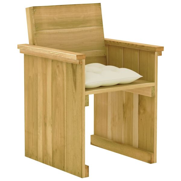 vidaXL 7-dielna záhradná jedálenská súprava s podložkami, borovica