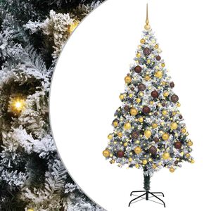 vidaXL Umel&yacute; vianočn&yacute; stromček Biela 180 cm PVC a Oceľ a Plast
