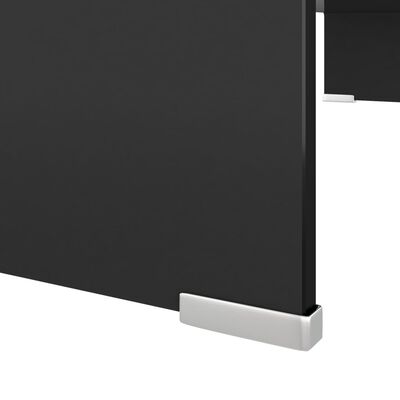 vidaXL TV stojan/stojan pod monitor zo skla, čierny, 80x30x13 cm