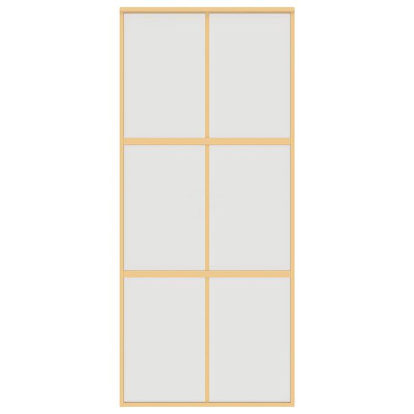 vidaXL Posuvn&eacute; dvere zlat&eacute; 90x205 cm matn&eacute; ESG sklo a hlin&iacute;k
