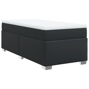 vidaXL Boxspring posteľ s matracom čierna 100x200 cm umel&aacute; koža