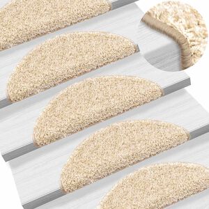 vidaXL Schodov&eacute; rohože 15 ks 56x17x3 cm kr&eacute;mov&eacute;, polkruhov&eacute;