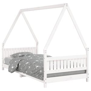 vidaXL R&aacute;m detskej postele biely 90x200 cm mas&iacute;vna borovica