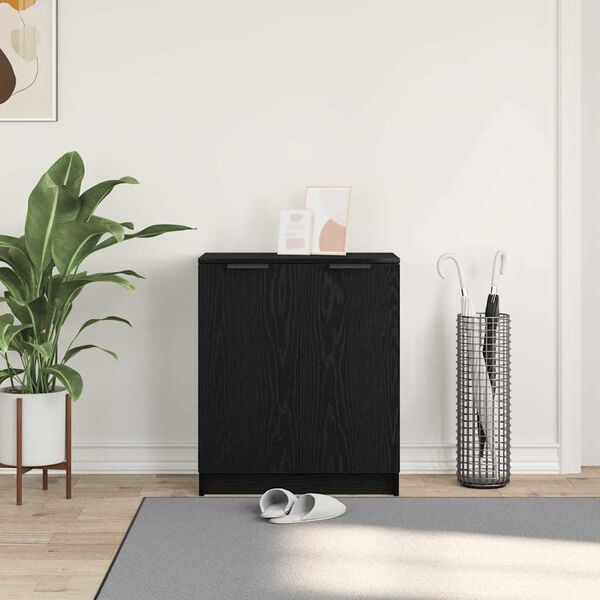 vidaXL Skriňa na topánky Čierny dub 59 x 35 x 70 cm Kompozitné drevo