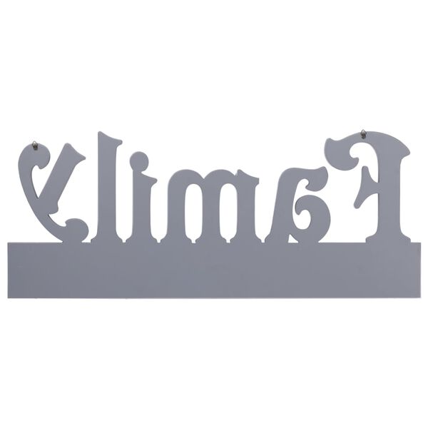 vidaXL Nástenný vešiak FAMILY sivý 74x29,5 cm