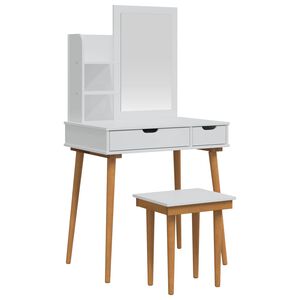 vidaXL Sada toaletn&eacute;ho stol&iacute;ka FAUSKE 4 ks Biela 76 x 50 x 143 cm