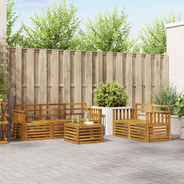 vidaXL S&uacute;pravy pohoviek 6 pcs Pr&iacute;rodn&aacute; Pevn&eacute; ak&aacute;ciov&eacute; drevo