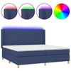 vidaXL Posteľ boxsping s matracom a LED modr&aacute; 200x200 cm l&aacute;tka