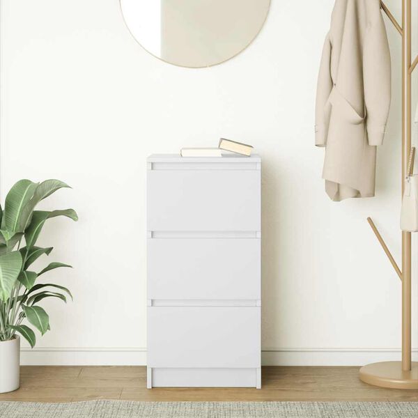 vidaXL Komoda biela 37,5x35x76 cm spracované drevo