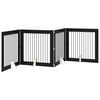 vidaXL Skladacia psia br&aacute;na so stojanmi 4 pcs Čierny dub 401 cm