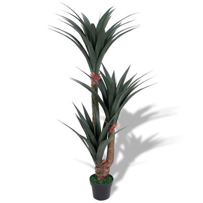 vidaXL Umelá rastlina, juka s kvetináčom 155 cm, zelená