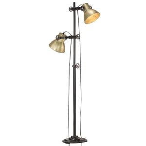 vidaXL Stojanov&aacute; lampa s 2 podstavcami mosadzn&aacute; E27 liatina železa