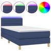 vidaXL Posteľ boxsping s matracom a LED modr&aacute; 90x190 cm l&aacute;tka