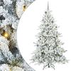 vidaXL Umel&yacute; Skl&aacute;pac&iacute; Vianočn&yacute; Stromček Biela 210 cm PVC a oceľ